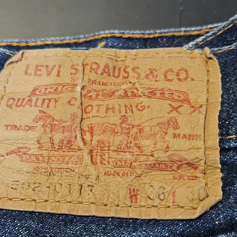 Vintage 60s Levi's 502 Jean Selvedge 36x30 FIT 36X27 Dark Rare #16 Button